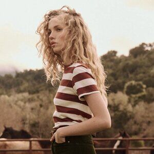 The Great. Little Tee | Cognac Stripe | 1